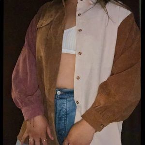 Oversized Multi Colored Corduroy Shirt